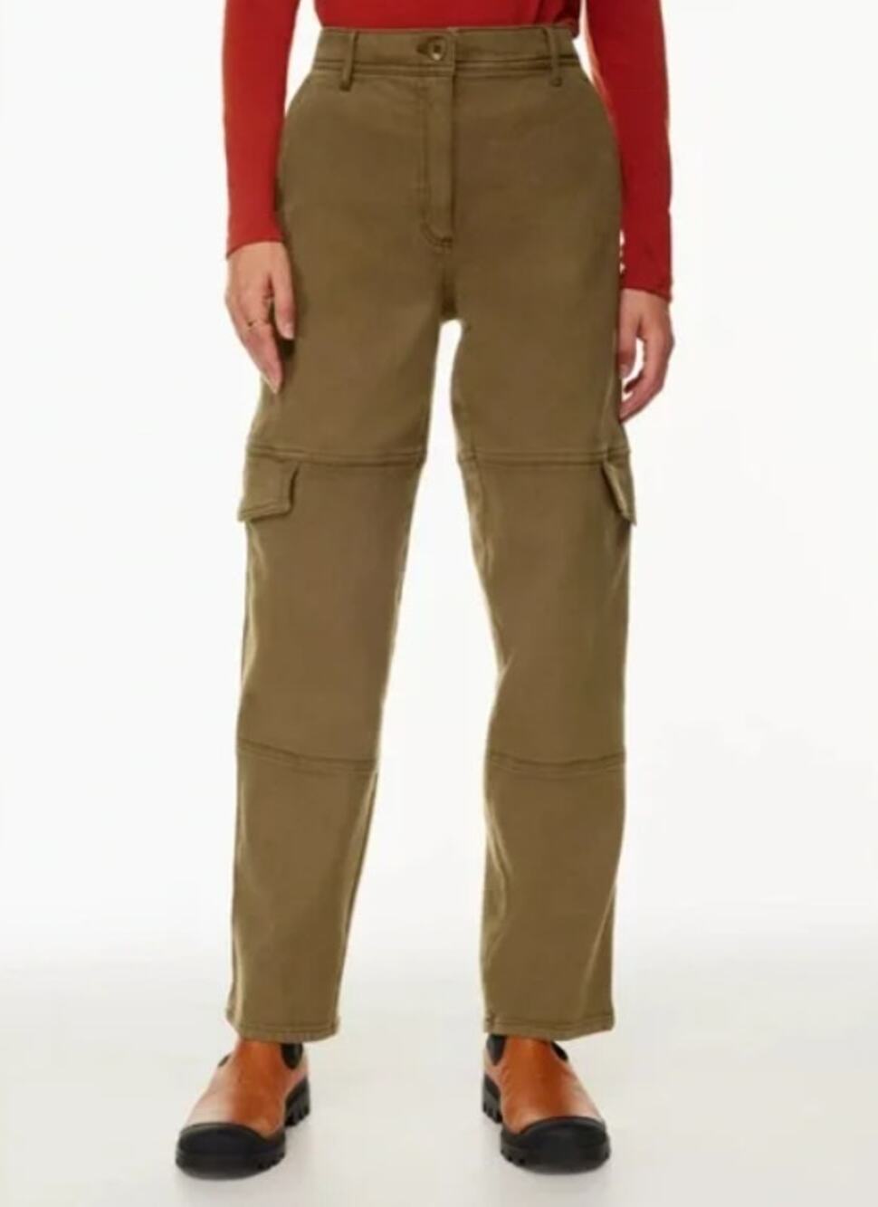 Wilfred Free Brown Baggy Cargo Pants Cotton Blend High Rise Utility Women size 6